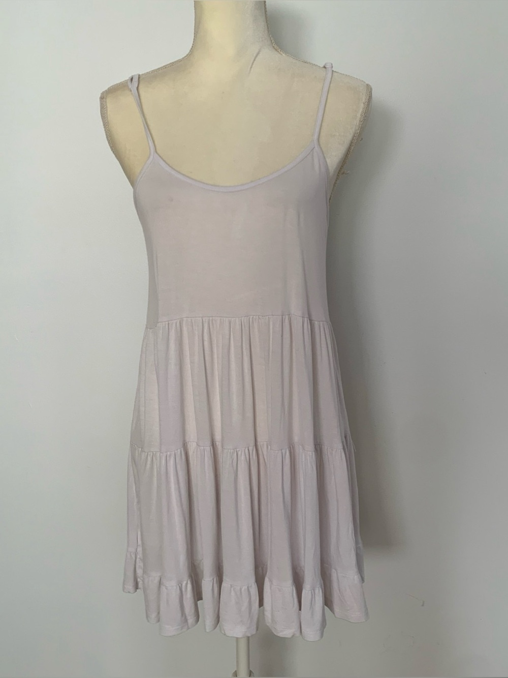 Tobi Sleeveless White Trapeze Tunic Top Ruffle Straps Boho Hipster Maternity XS